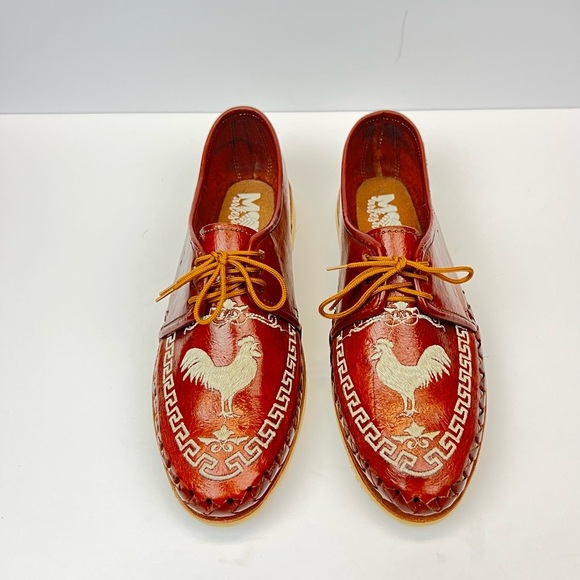 Artisan Brown Leather Oxfords with Rooster Design Mens US 10 MX 29 - Picture 9 of 9